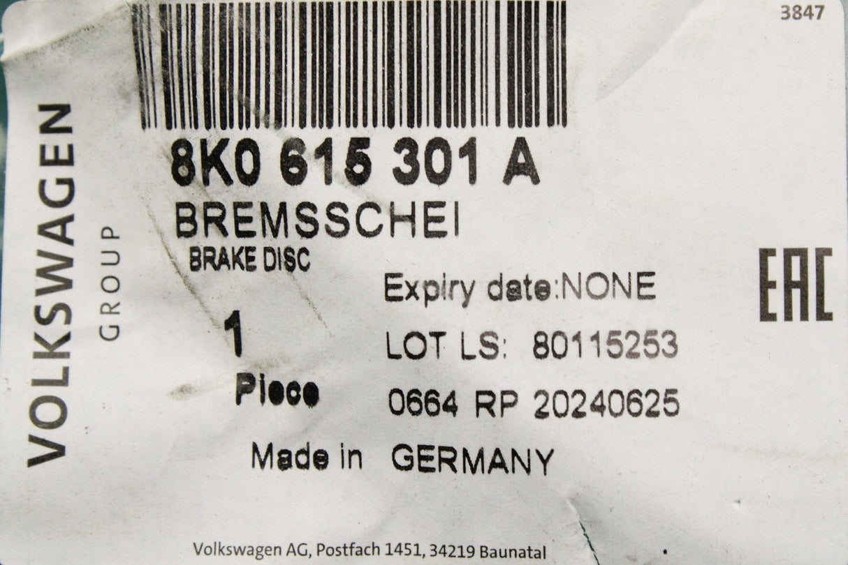 Audi A4 B8 08-16 A5 08-11 Q5 8R 09-12 front brake discs (x2) 8K0615301A