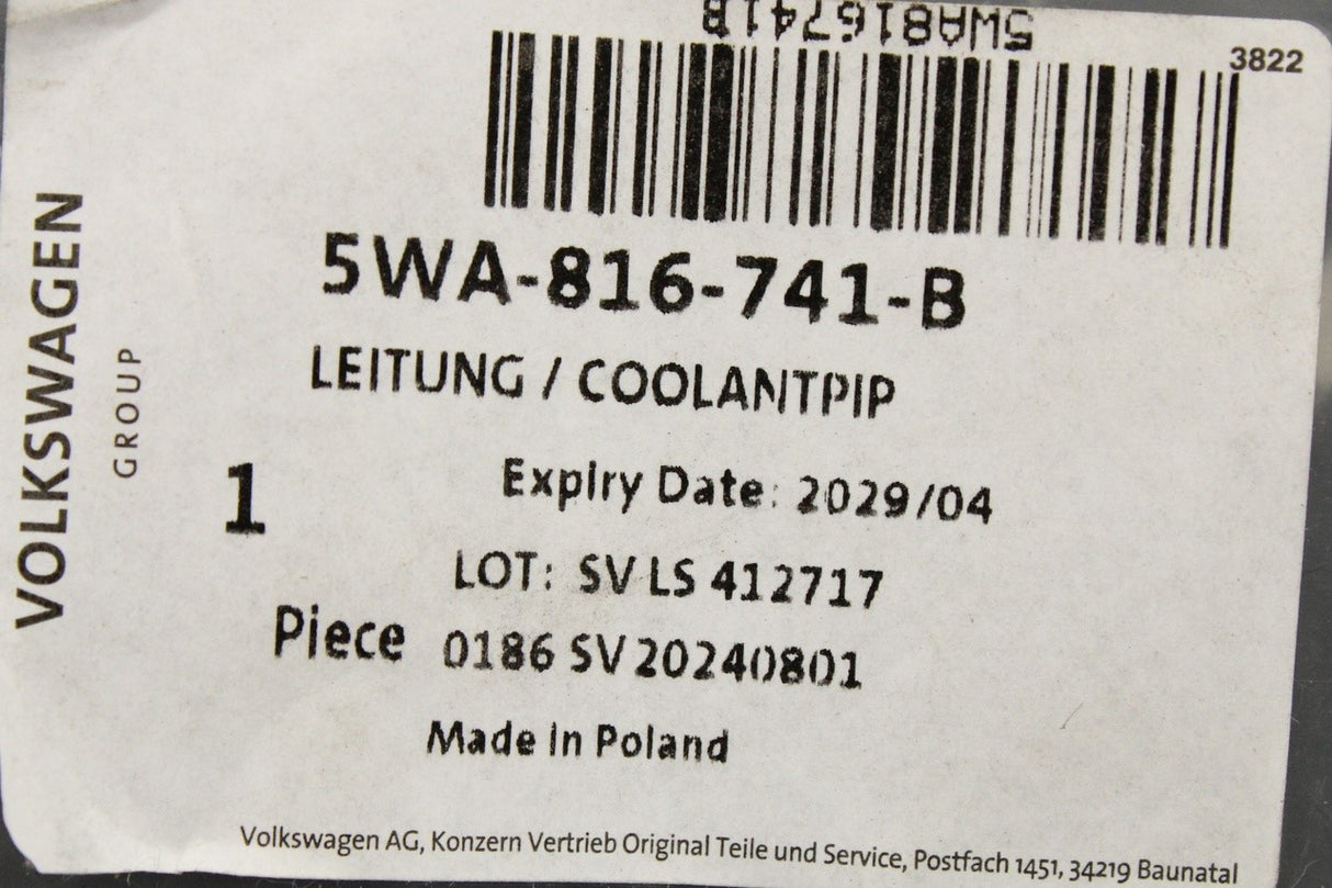VW Arteon Golf MK8 Audi A3 8Y Skoda SEAT refrigerant line 5WA816741B