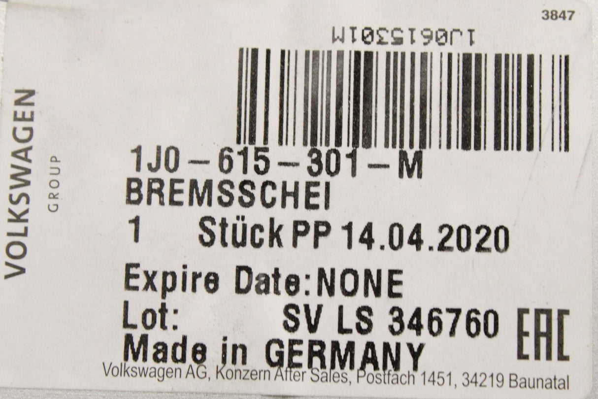VW Golf MK4 Skoda Octavia 1U 1Z SEAT front brake discs (x2) 1J0615301M