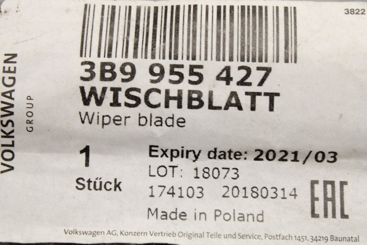VW Passat Golf Estate Audi A4 avant 98-06 wiper blade (rear) 3B9955427