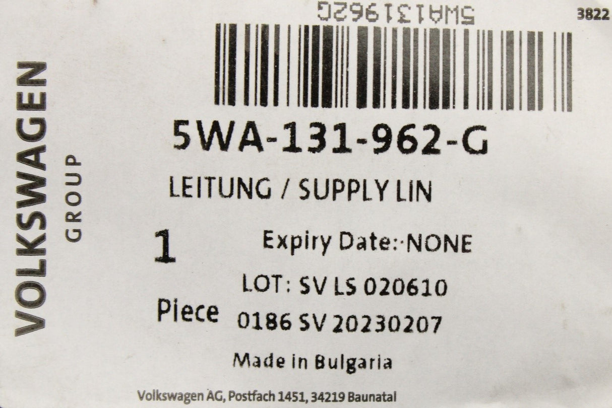 VW Golf MK8 Skoda Octavia SEAT Leon AdBlue supply line 5WA131962G
