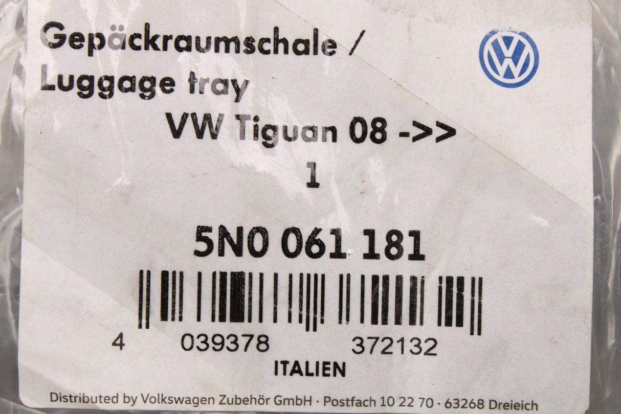 VW Tiguan 2008-2012 accessory boot liner (rigid) 5N0061181