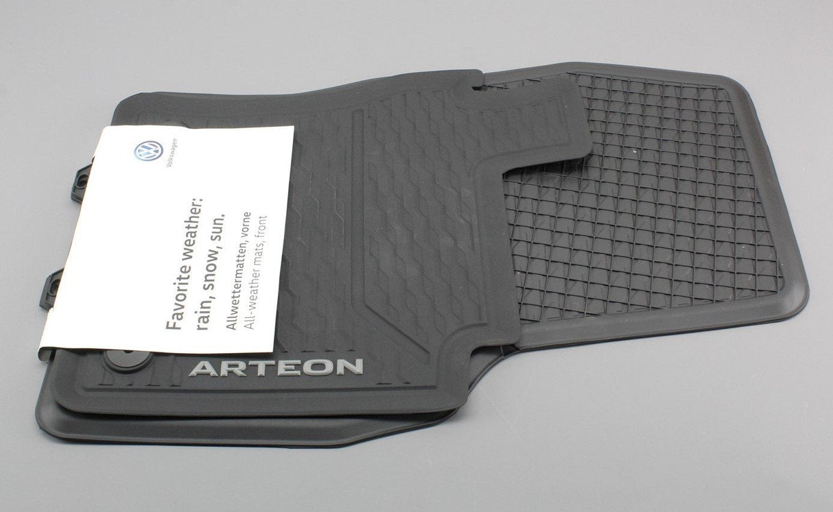 VW Arteon 2017-on front rubber all weather floor mats RHD 3G8061541 82V