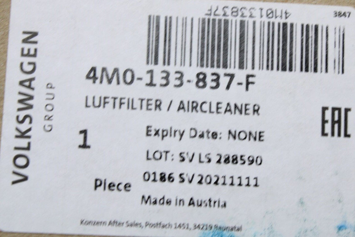 VW Touareg Audi Q7 Q8 16-on air filter box housing (3.0 TDI) 4M0133837F