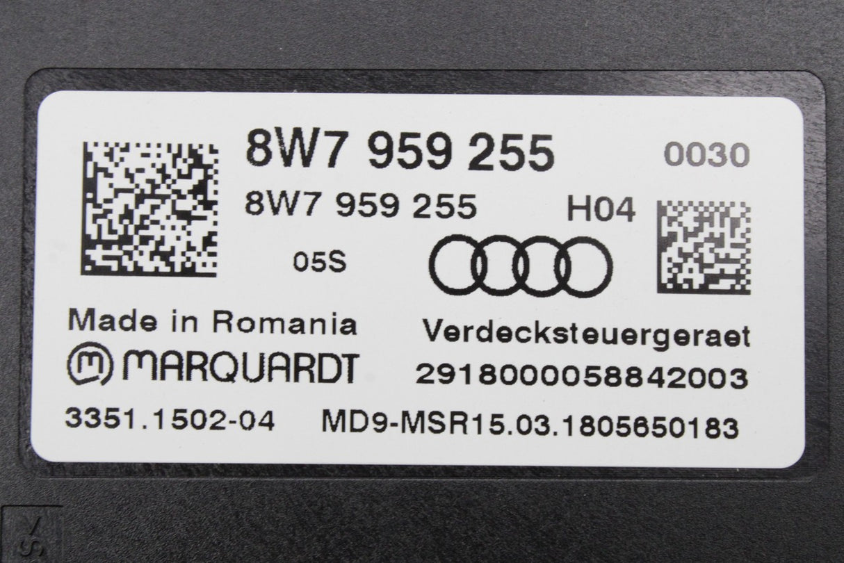 Audi A5 S5 Cabriolet 2017-2025 roof control unit 8W7959255