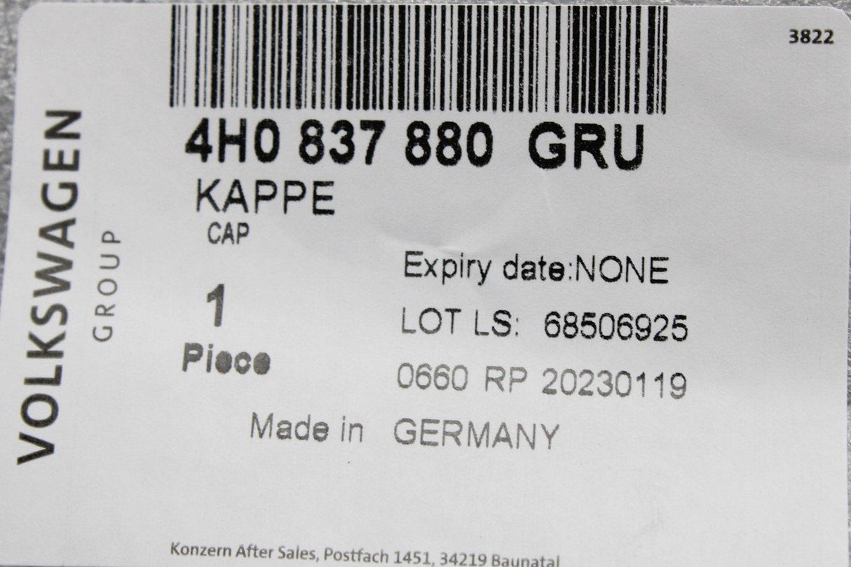 Audi A6 A7 A8 Q7 RS6 RS7 door handle lock cap (rear right) 4H0837880 GRU