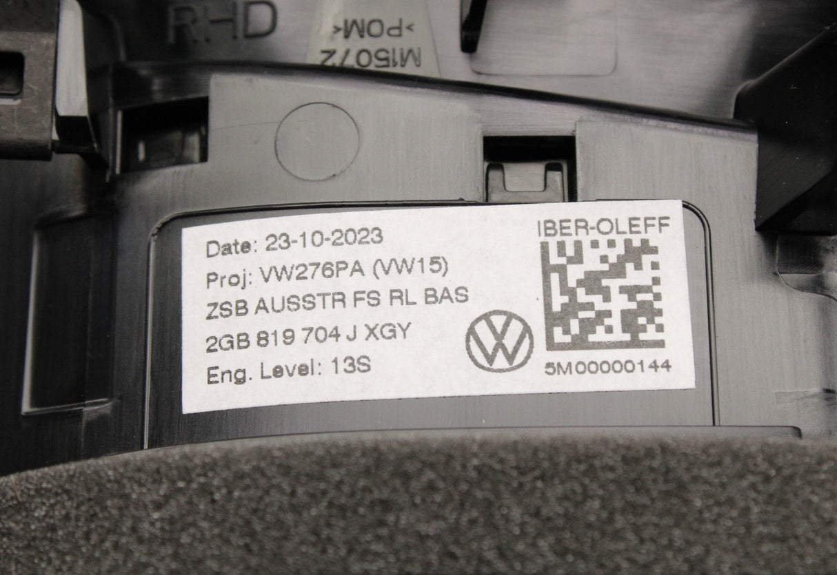 VW T-Roc 2018-on RHD dashboard air vent (front right) 2GB819704J XGY
