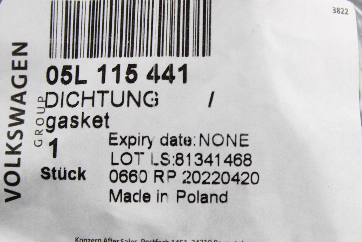 VW Audi A3 Skoda SEAT oil filter bracket gasket seal (2.0 TDI) 05L115441