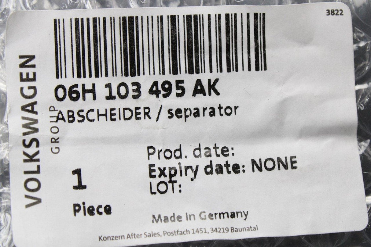 VW Tiguan Audi A4 SEAT PCV valve oil separator (1.8 2.0 TSI) 06H103495AK