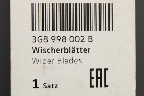 VW Arteon 2017-on LHD front windscreen wiper blades set 3G8998002B