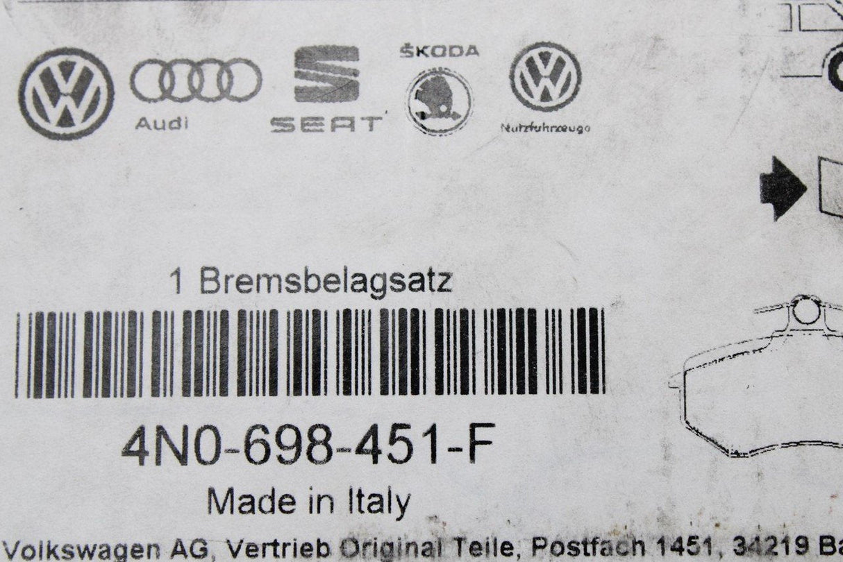 Audi A6 A7 2019-on A8 2018-on rear brake pads for 330mm discs 4N0698451F