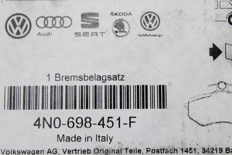 Audi A6 A7 2019-on A8 2018-on rear brake pads for 330mm discs 4N0698451F