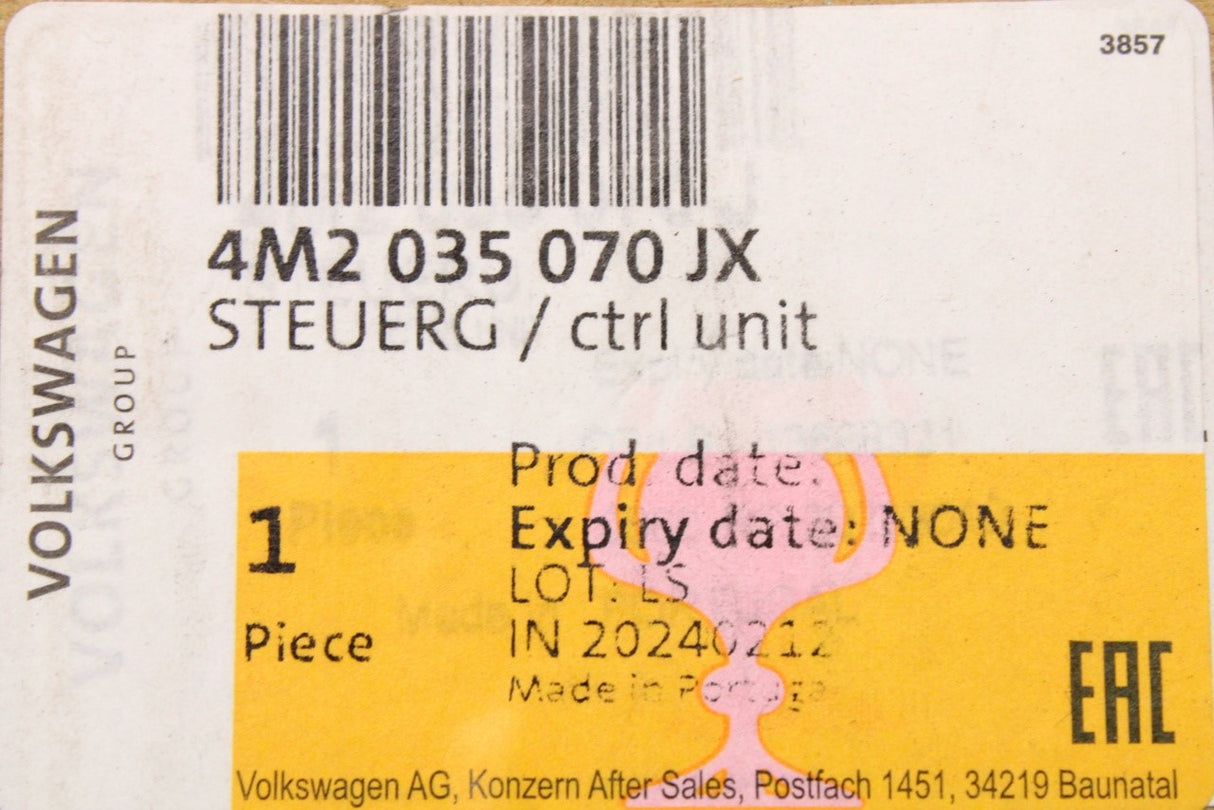 Audi e-tron A6 A7 A8 Q7 Q8 central computer control unit 4M2035070JX