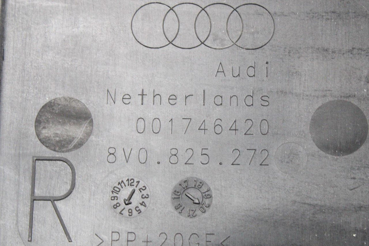 Audi A3 S3 RS3 13-20 underbody protection trim (front, right) 8V0825272