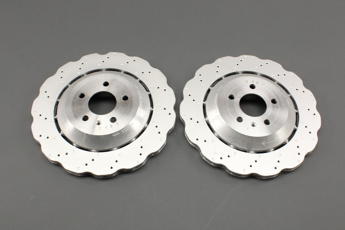 Audi RS6 C7 2013-18 rear 356mm wavy brake discs (x2) 4G0615601E, view 1