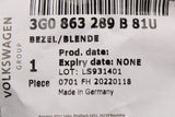 VW Passat 15-on Arteon 17-on centre console socket trim 3G0863289B 81U