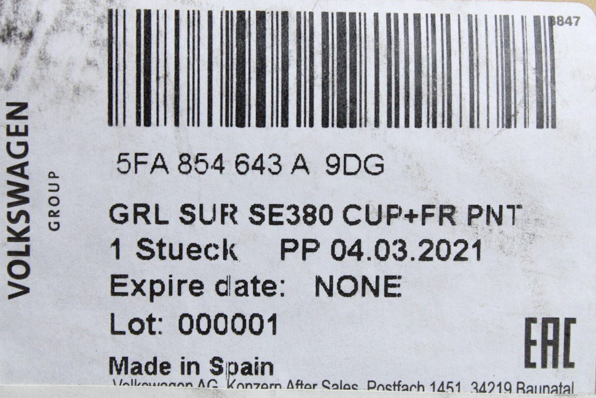 CUPRA Leon 2020-on front radiator grille surround trim 5FA854643A 9DG