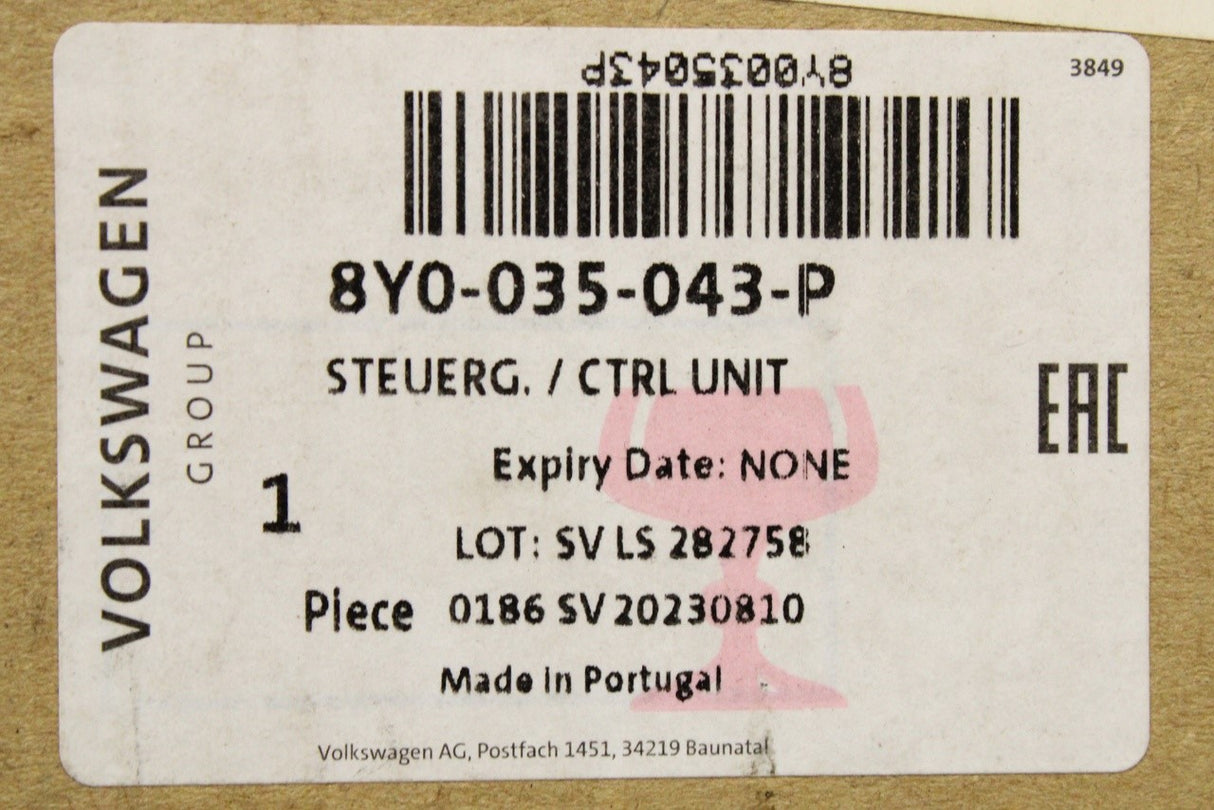 Audi A3 S3 RS3 8Y 2020-on MMI navigation control unit 8Y0035043P