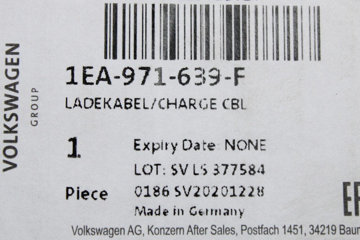 VW Audi Skoda SEAT Charge cable (public charging station) 1EA971639F