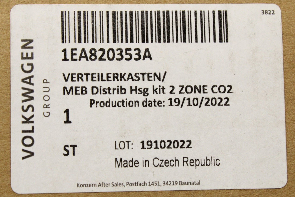 VW Audi Skoda SEAT EV heater/air con air distribution housing 1EA820353A