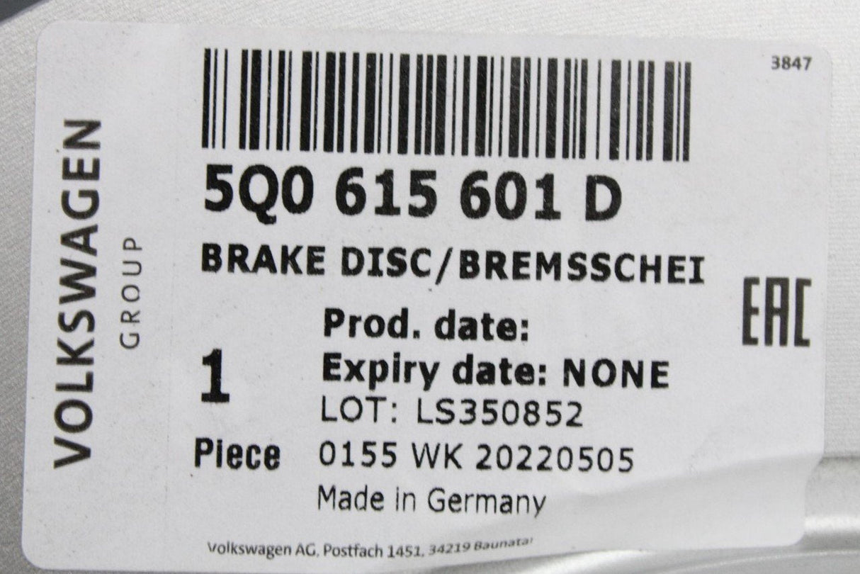 VW Golf T-Roc Audi A3 Skoda SEAT rear brake discs pair 272mm 5Q0615601D