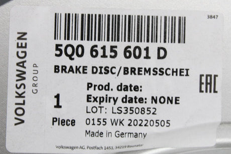 VW Golf T-Roc Audi A3 Skoda SEAT rear brake discs pair 272mm 5Q0615601D