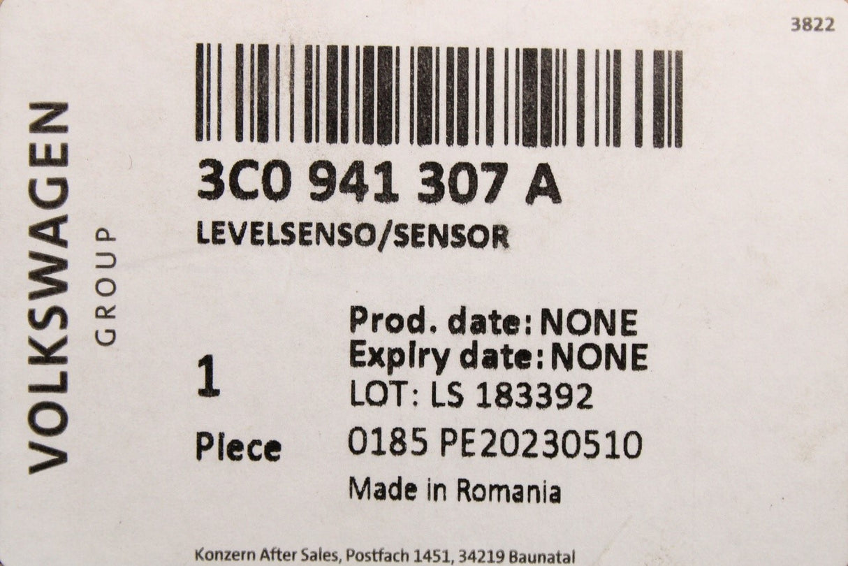 VW CC Golf Tiguan Audi Q3 headlight level sensor (rear left) 3C0941307A
