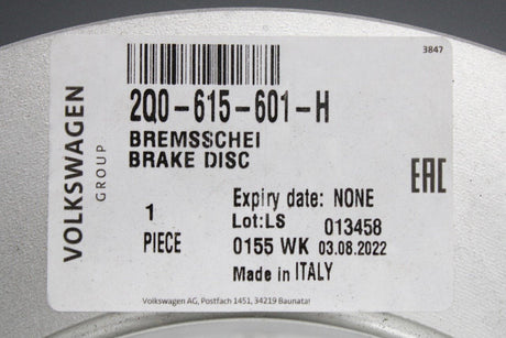 VW Polo Audi A1 Skoda SEAT rear brake discs pair (230mm) 2Q0615601H
