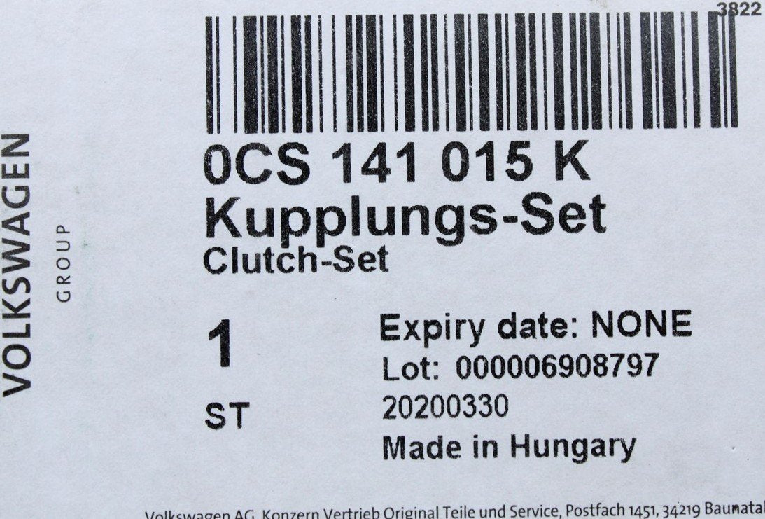 Audi A4 A5 A6 2.0 TDI 6 speed manual LUK clutch kit 0CS141015K