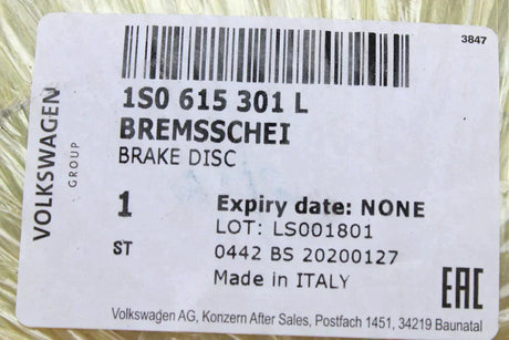 VW Up! Skoda Citigo SEAT Mii 256mm front brake discs (x2) 1S0615301L