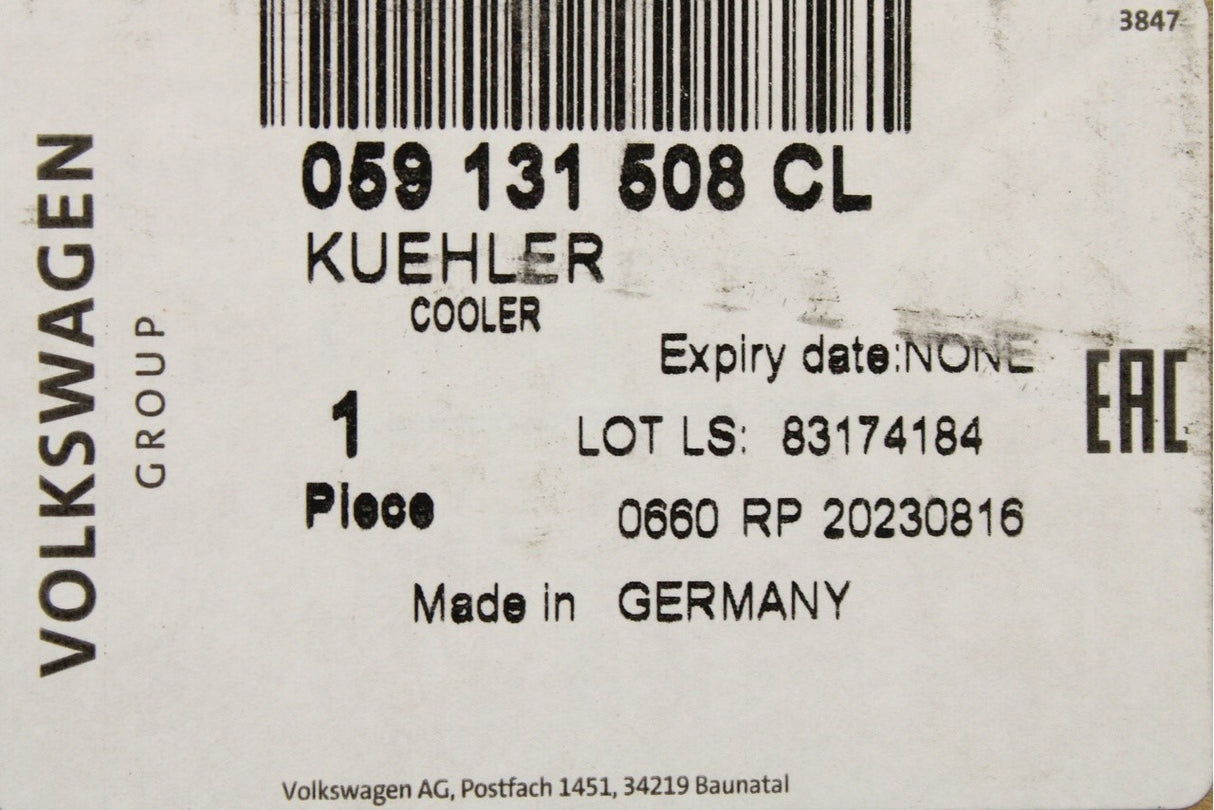 Audi A4 A5 A6 A7 Q5 3.0 TDI exhaust gas recirculation cooler 059131508CL