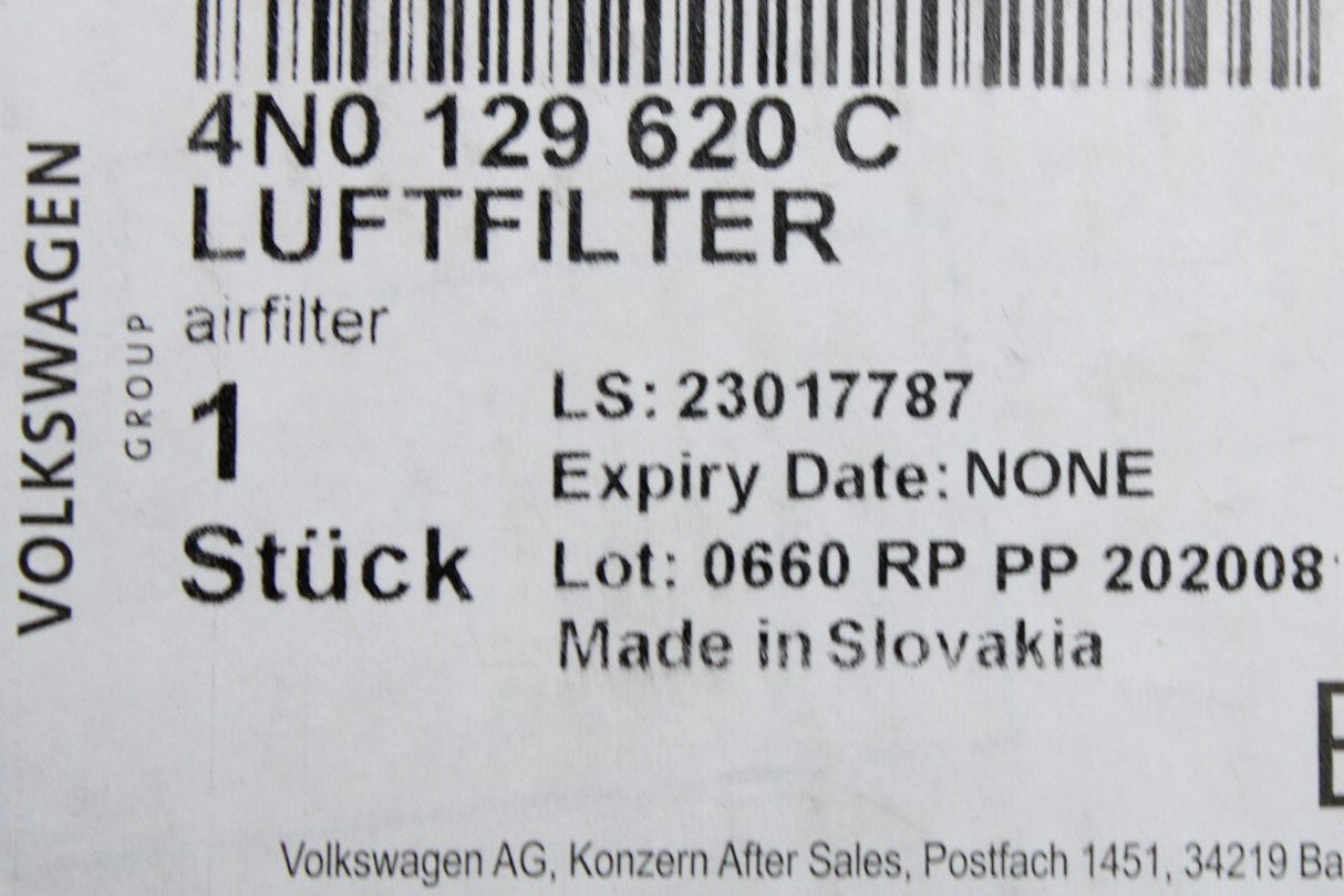 Audi A8 S8 Quattro 3.0L V6 4.0L V8 2018-21 air filter 4N0129620C