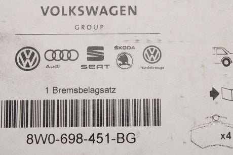 Audi A4 S4 A5 S5 Q5 RS4 RS5 2016-on brake pads (rear) 8W0698451BG