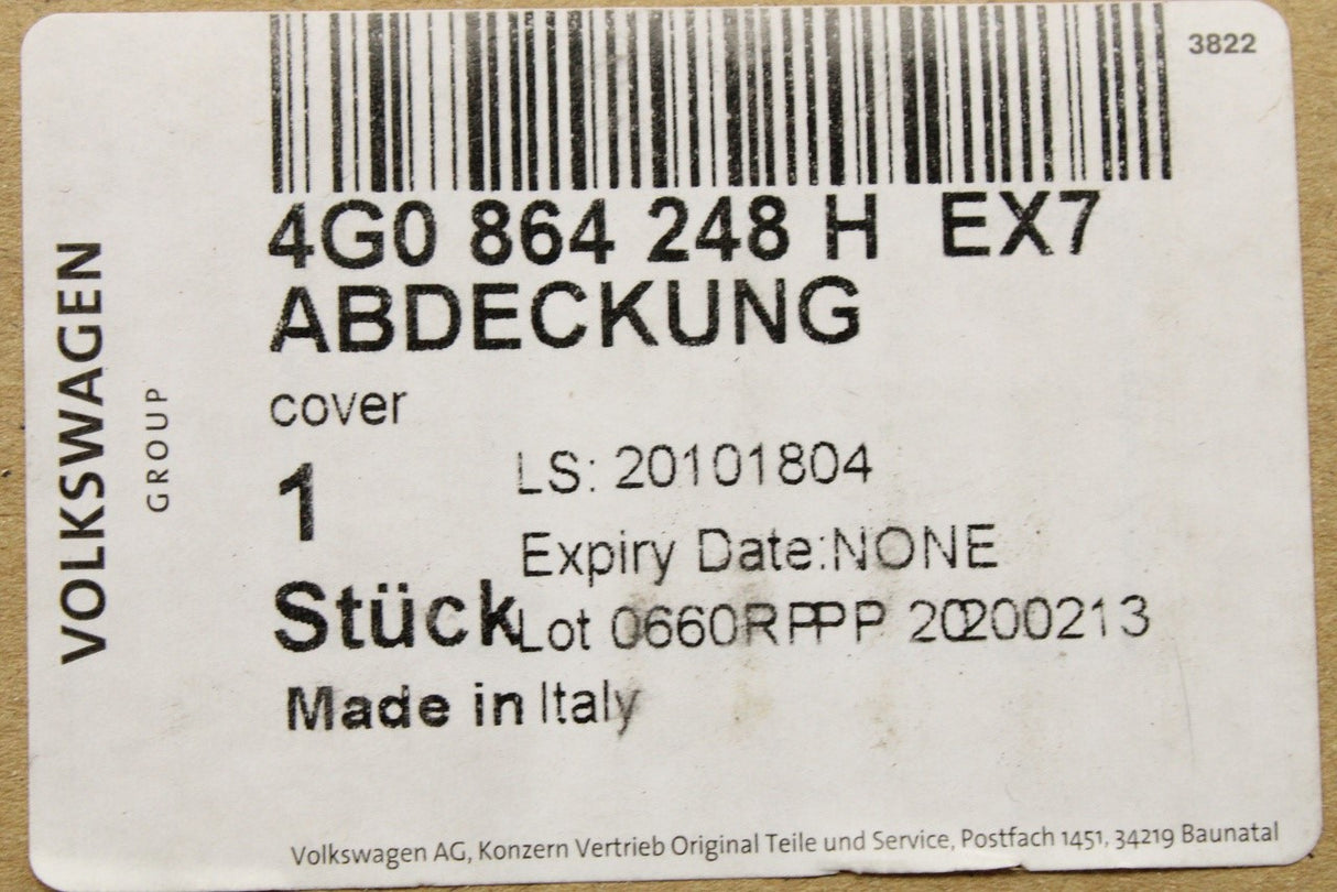 Audi A6 S6 RS6 A7 RS7 2011-2018 arm rest cover (upper) 4G0864248H EX7