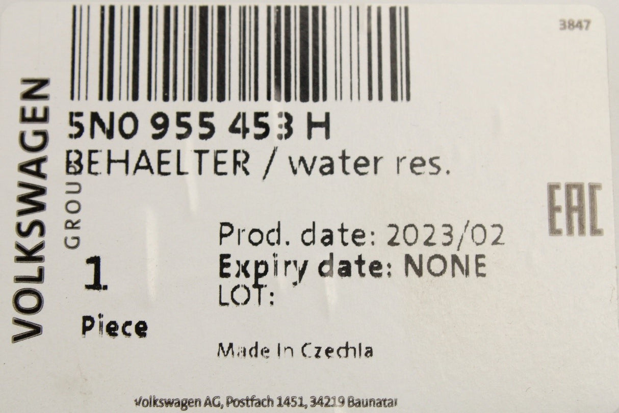 VW Tiguan 12-18 Sharan SEAT Alhambra screen wash bottle res 5N0955453H