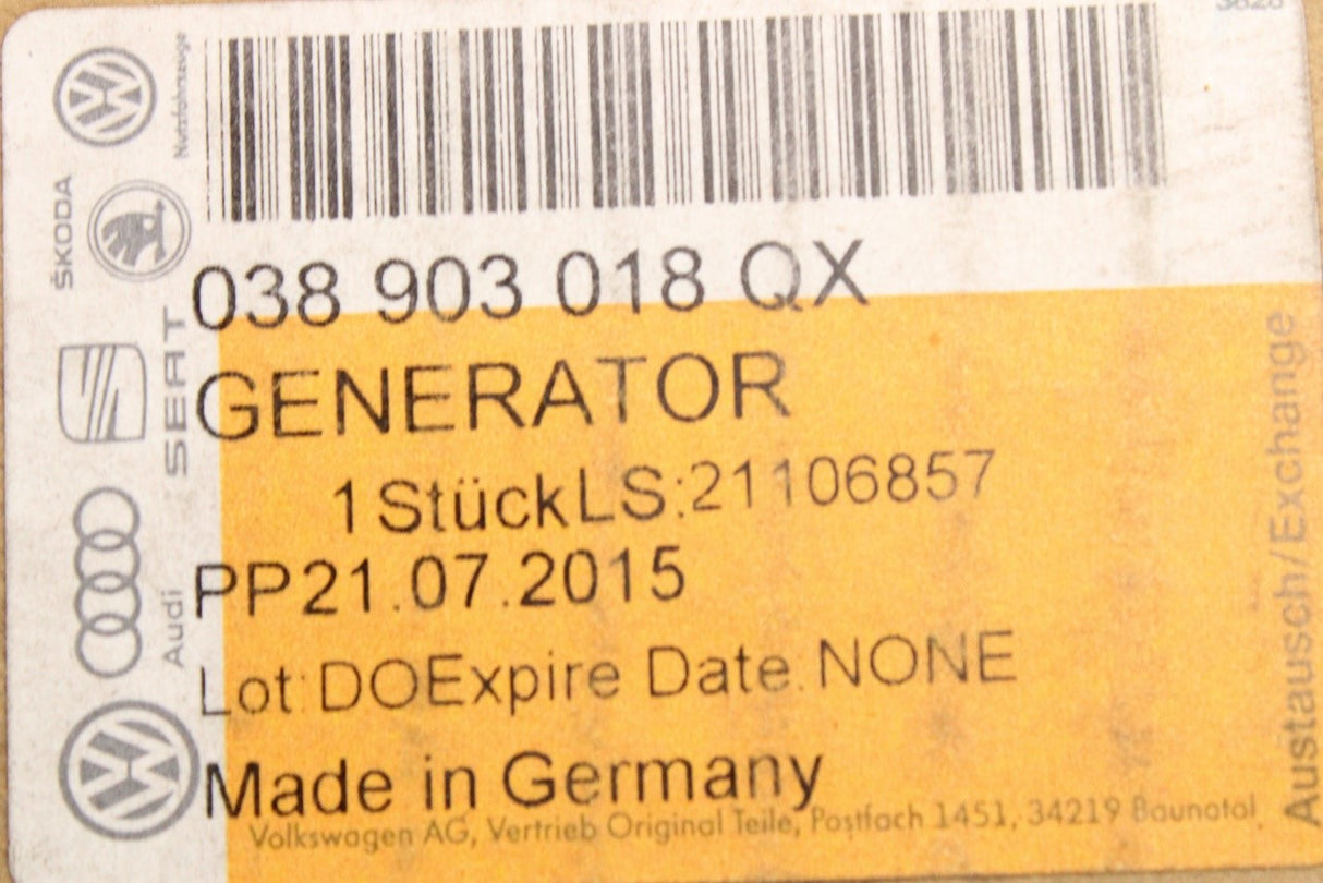 VW Golf MK4 Audi Skoda SEAT 1.6TDI 1.9TDI 1.8 2.0 alternator 038903018QX