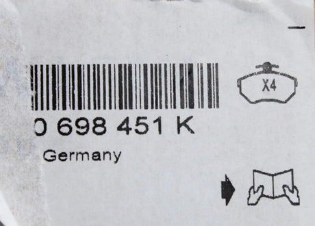 Audi RS3 RSQ3 TTRS rear brake pads for 310mm discs 8V0698451K