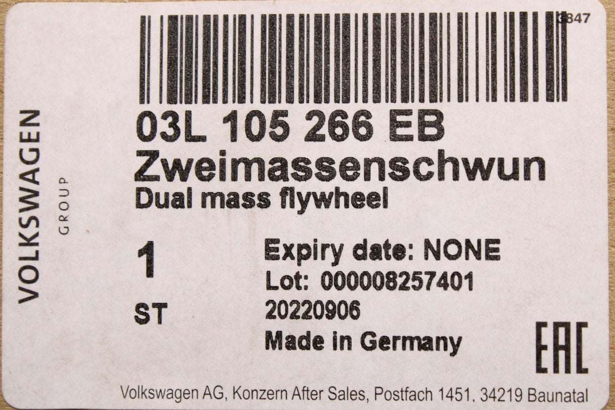 VW Transporter T5.1 T6 SEAT Leon 1.6 2.0 dual mass flywheel 03L105266EB