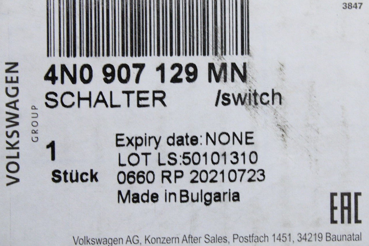Audi A8 D5 2018-on steering column indicator/wiper controls 4N0907129MN