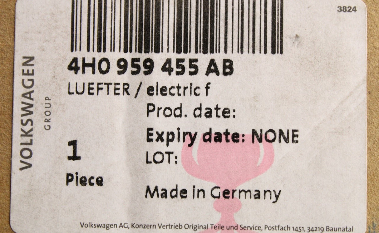 Audi A8 S8 2010-2017 radiator fan 400W (left) 4H0959455AB
