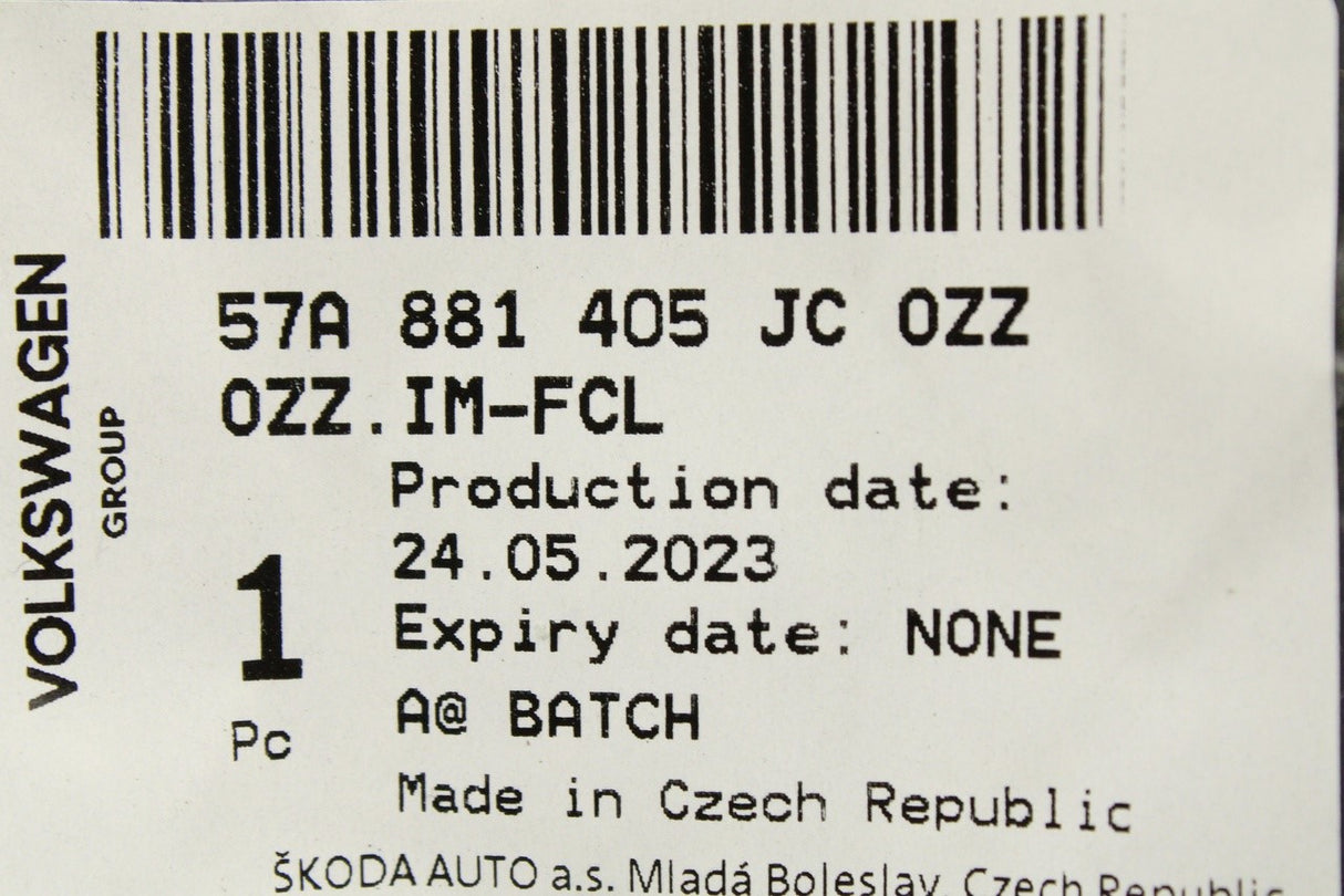 Skoda Karoq 2018-on front seat base fabric cover (left) 57A881405JC OZZ