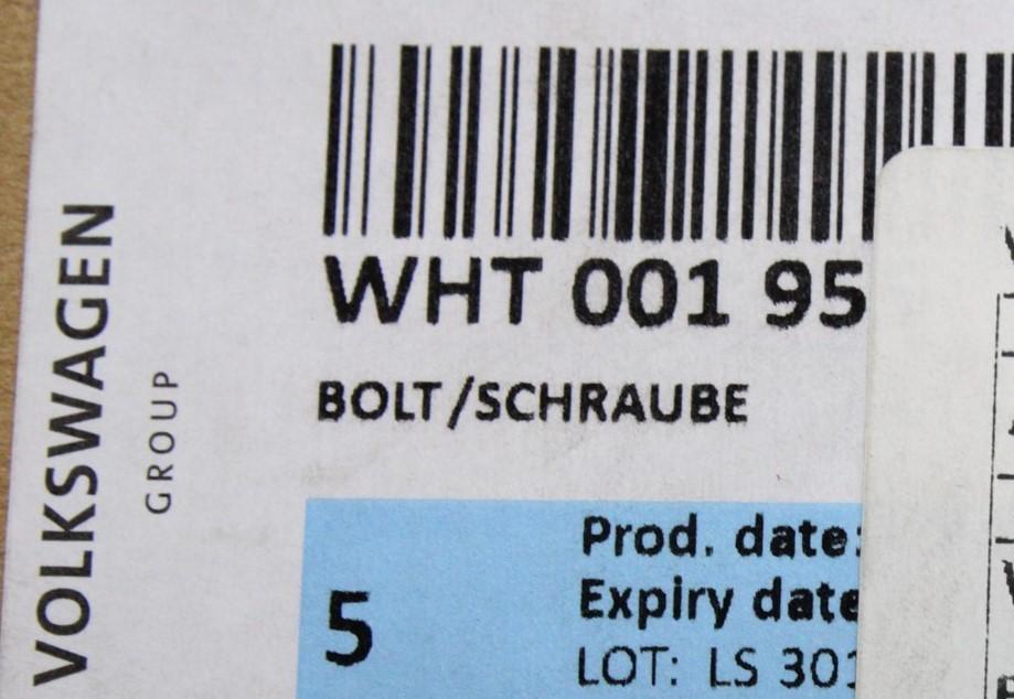 Audi gearbox hollow output shaft socket head bolt (x1) WHT001955