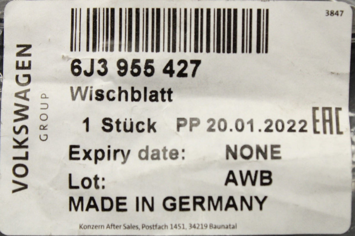 SEAT Altea Ibiza 2011-2017 rear wiper blade (2 door model) 6J3955427