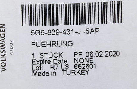 VW Golf MK7 MK7.5 left rear upper window guide seal 5G6839431J 5AP