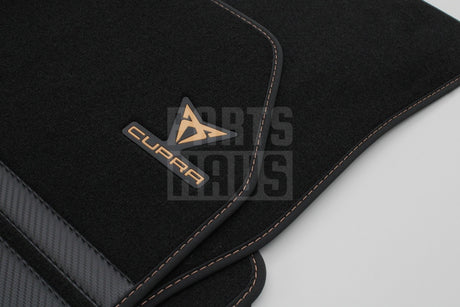 CUPRA Formentor 2021-on front & rear carbon effect floor mats with safety kit 5FH093990F
