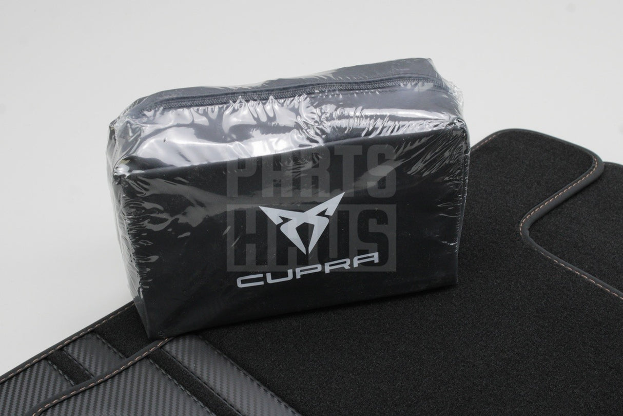 CUPRA Leon 2020-on front & rear carbon effect floor mats 5FH093990F