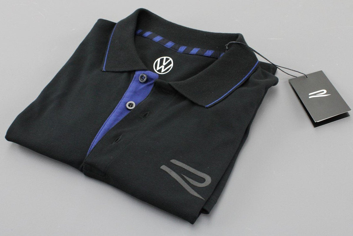 VW Golf Tiguan Touareg Arteon R polo shirt men's XL Black 5H6084230D, view 1