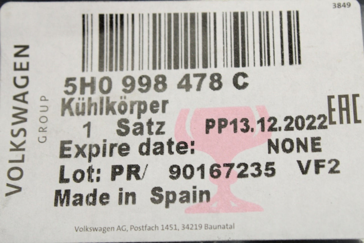 VW Golf MK8 daytime running light control module (right) 5H0998478C
