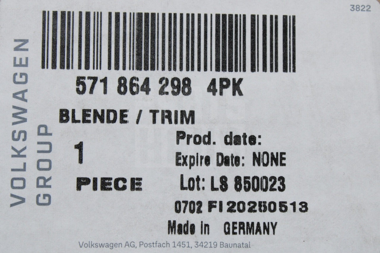 VW Tiguan Tayron 2024-on centre console air vents trim 571864298 4PK