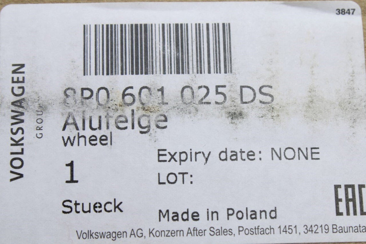 Audi A3 8P 2004-13 S-line single 18" alloy wheel rim 8P0601025DS